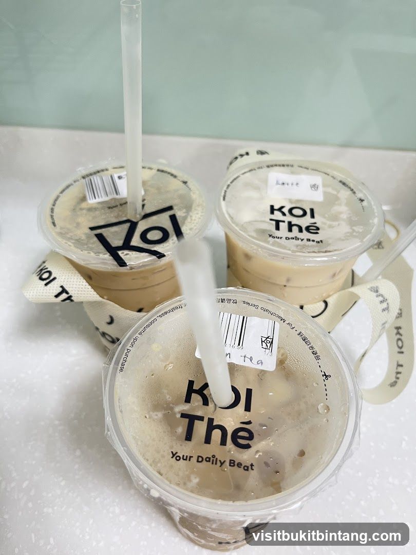 Three KOI Thé Drinks