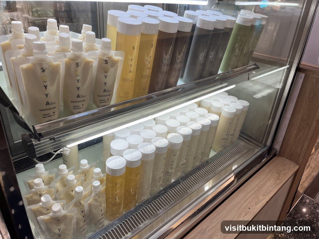 Soy Milk Drinks in Display Fridge