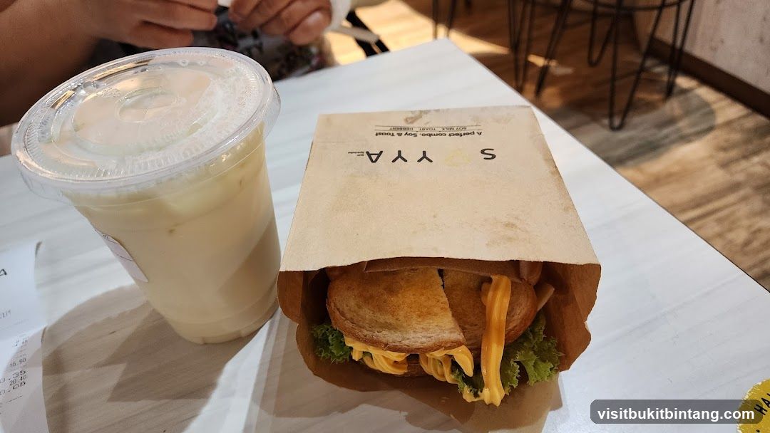 Soy Milk Drink and Sandwich