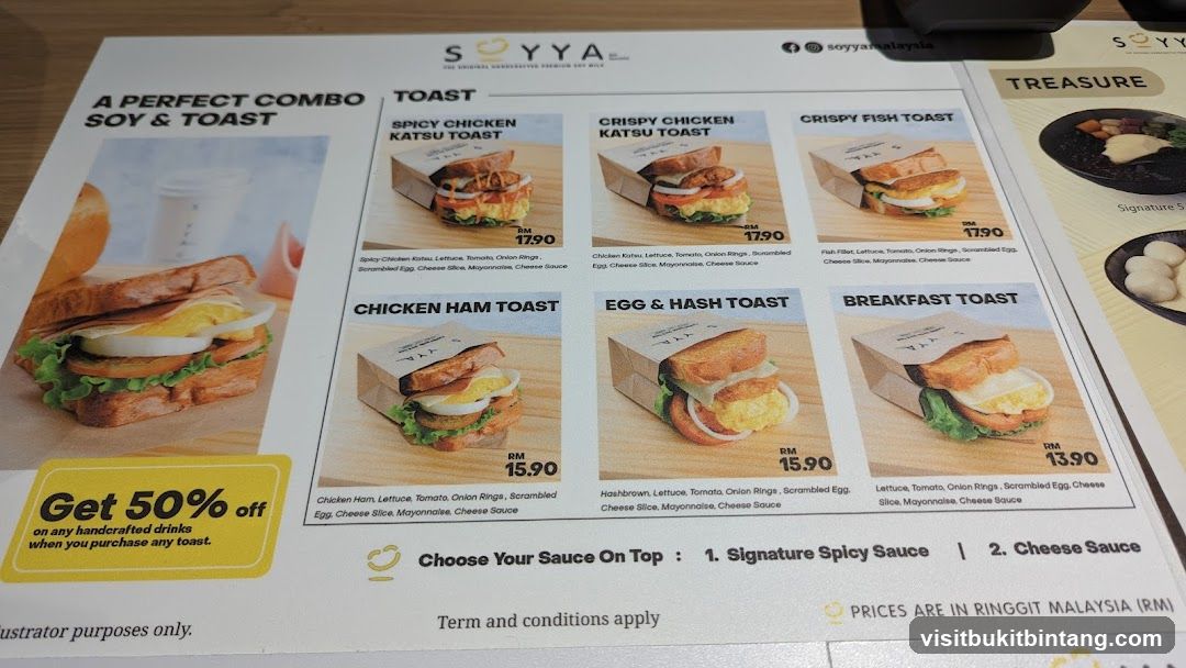 SOYYA TOAST MENU