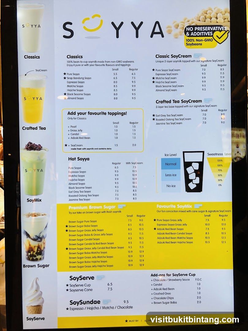 SOYYA Menu