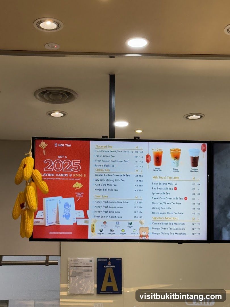 KOI Thé Menu