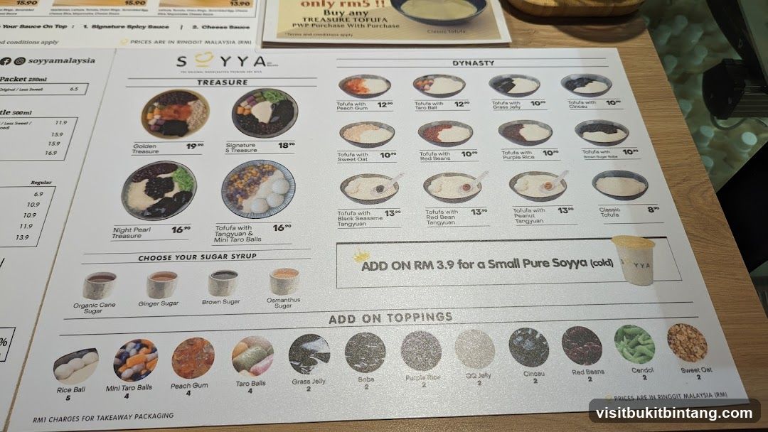 SOYYA Menu