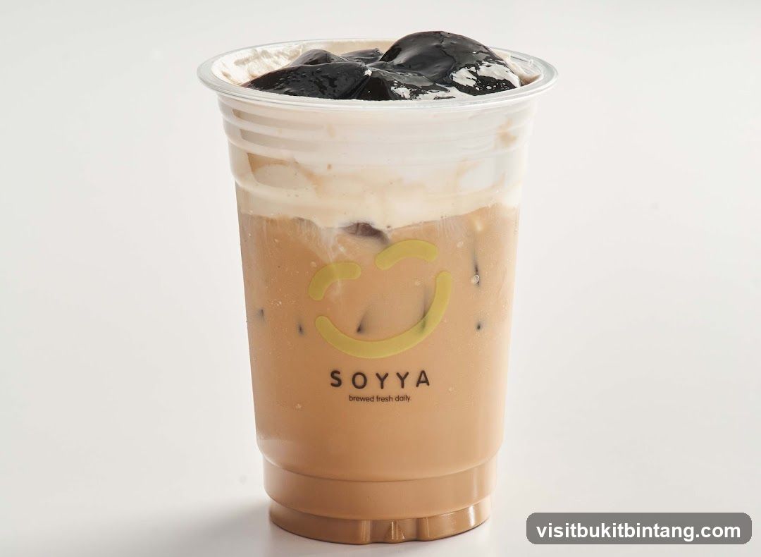 Iced Coffee Drink with Cream and Jelly