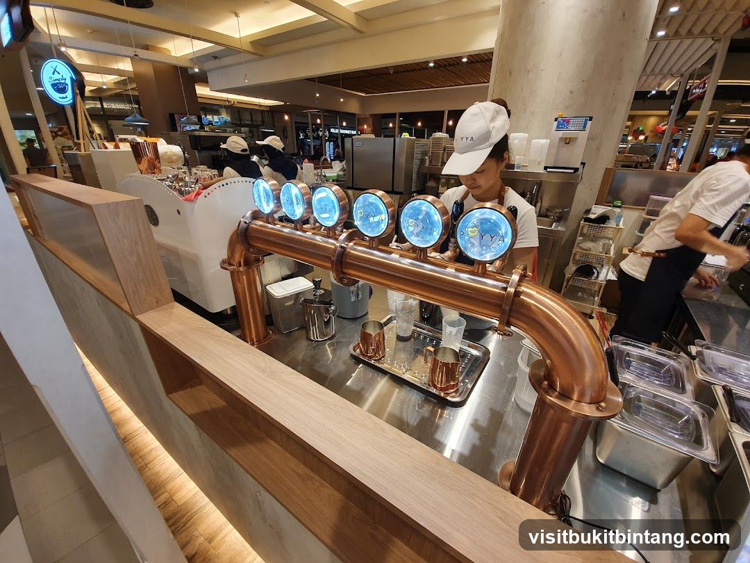 Barista preparing drinks at a counter