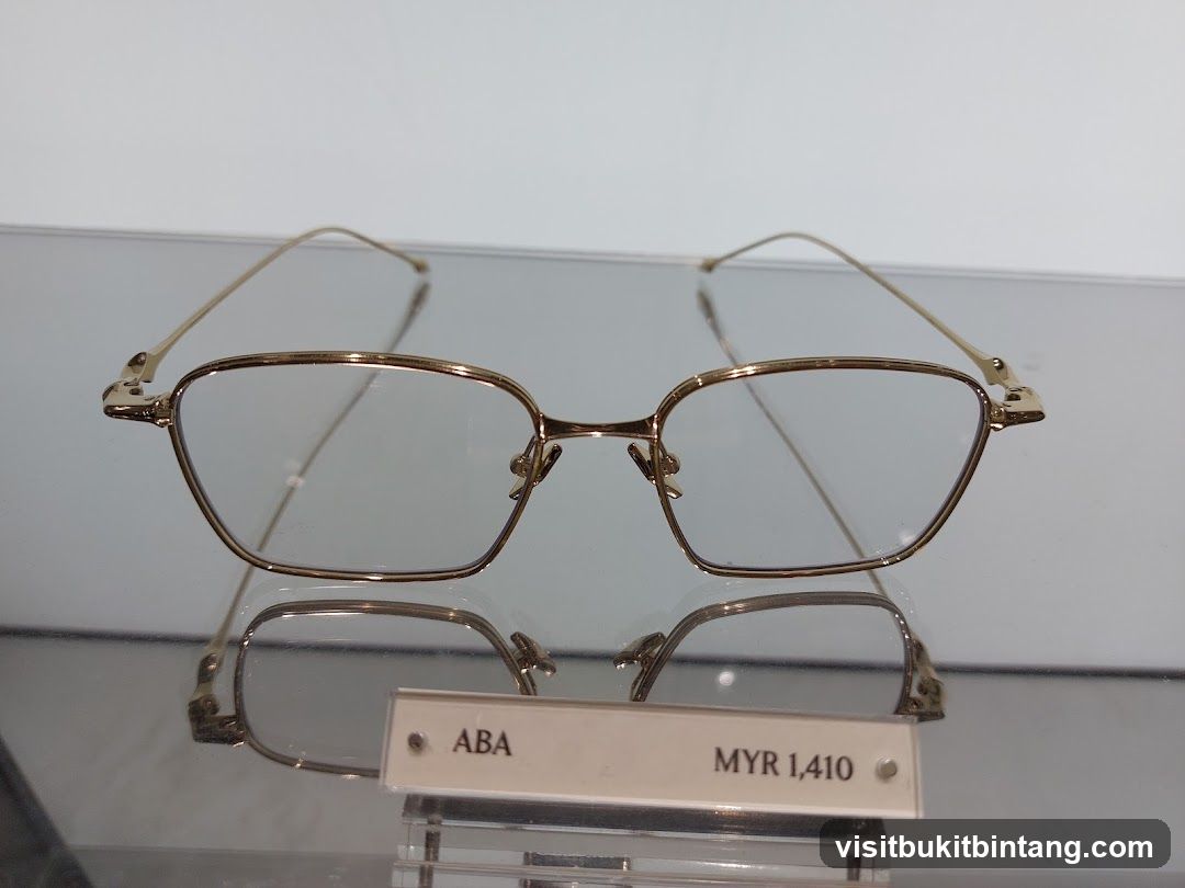 Eyeglasses on display