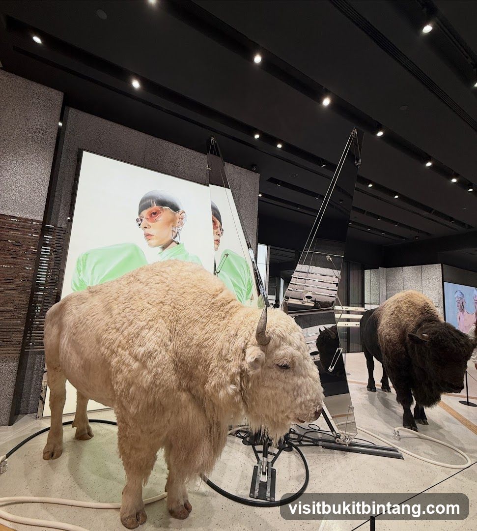 Taxidermied Bison Display