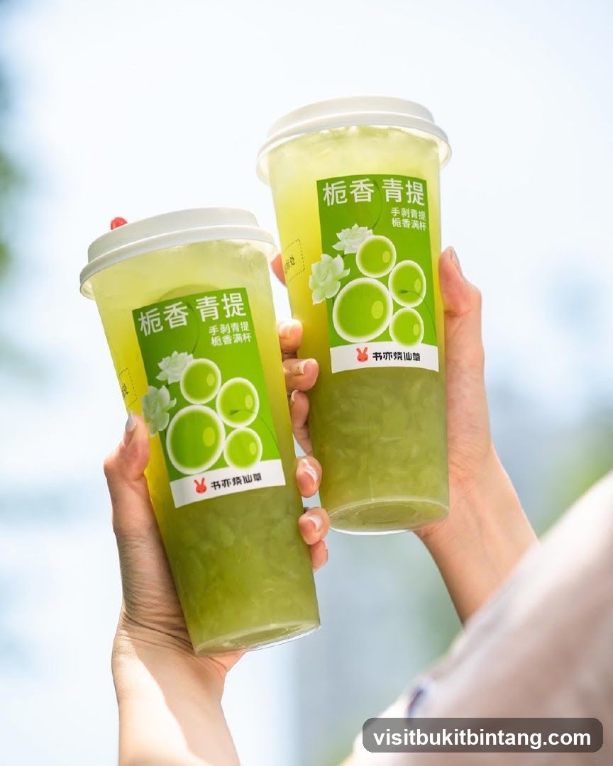Two cups of green tea