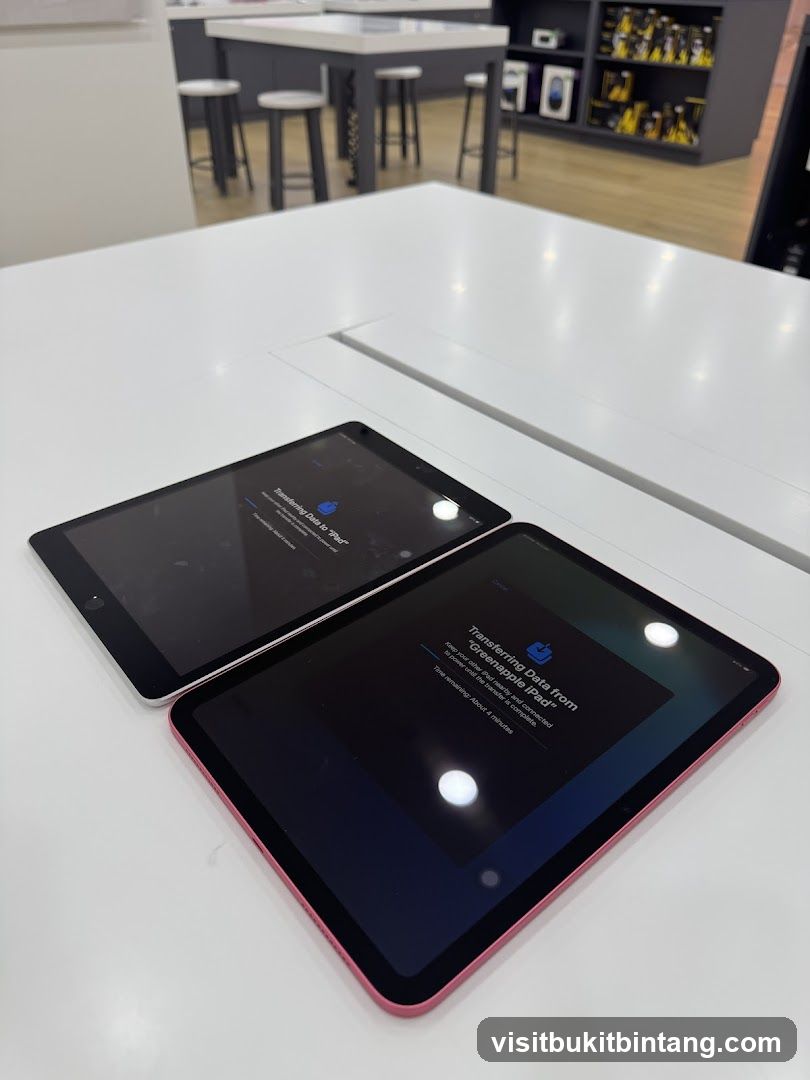 Two iPads transferring data