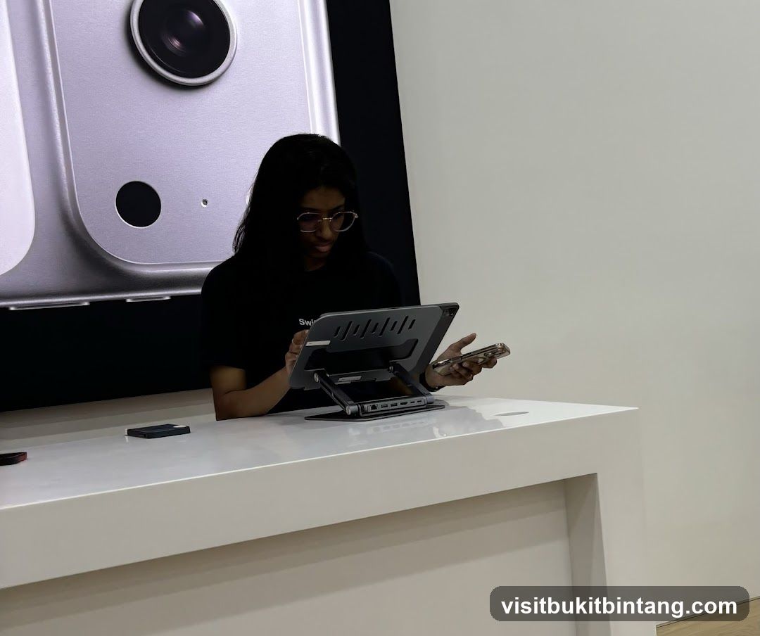 Employee assisting customer