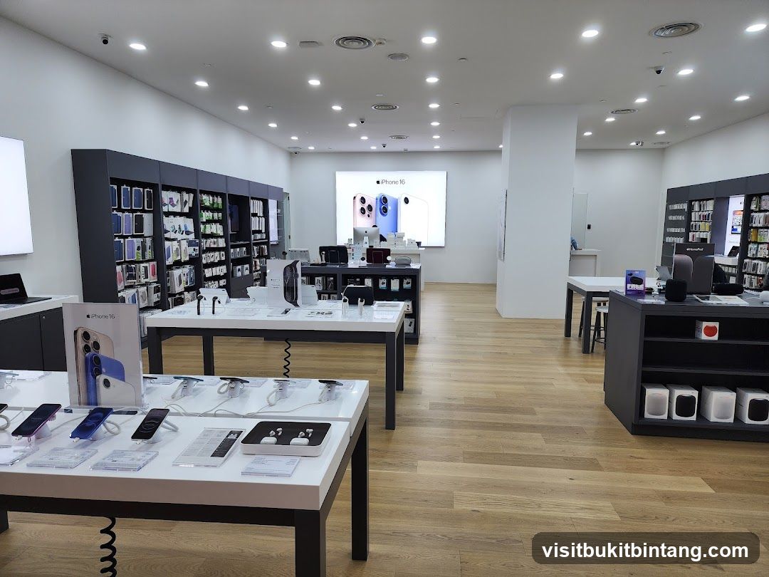 Modern electronics store interior
