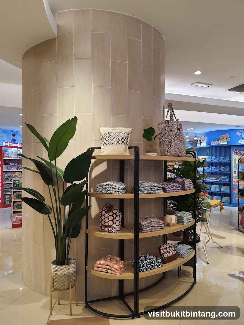 Store Display with Folded Clothes and Accessories