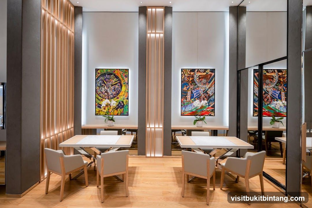 Modern Dining Area with Abstract Art