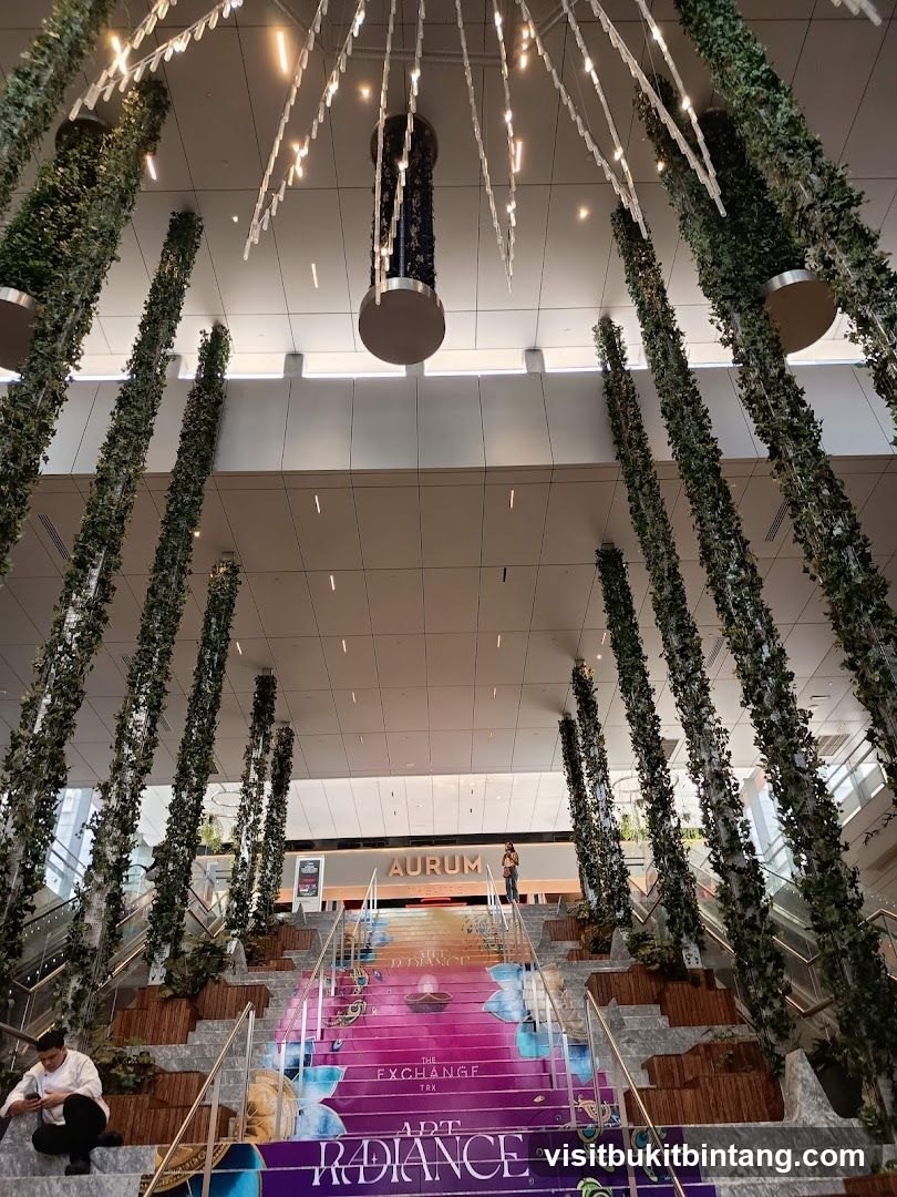 Grand Staircase with Vertical Gardens and Art Installation
