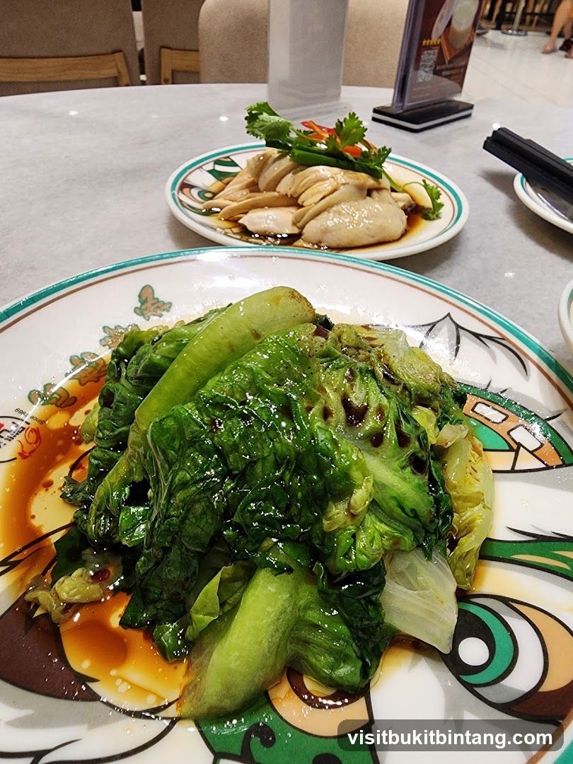 Hainanese Chicken and Stir-fried Lettuce