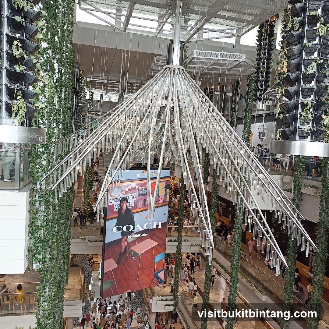 Mall Interior with Hanging Decor and Advertisement