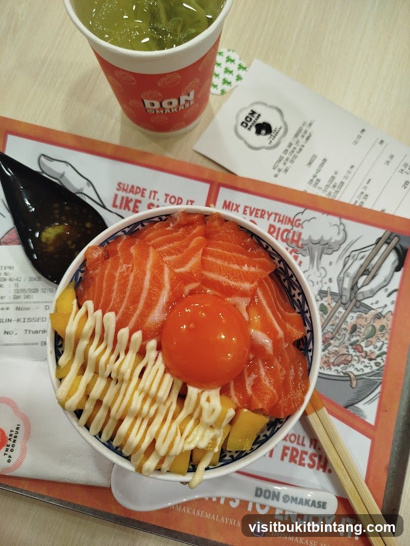 Donburi with Salmon and Egg Yolk