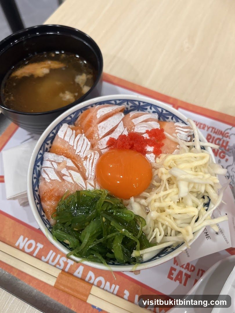 Salmon Donburi with Miso Soup