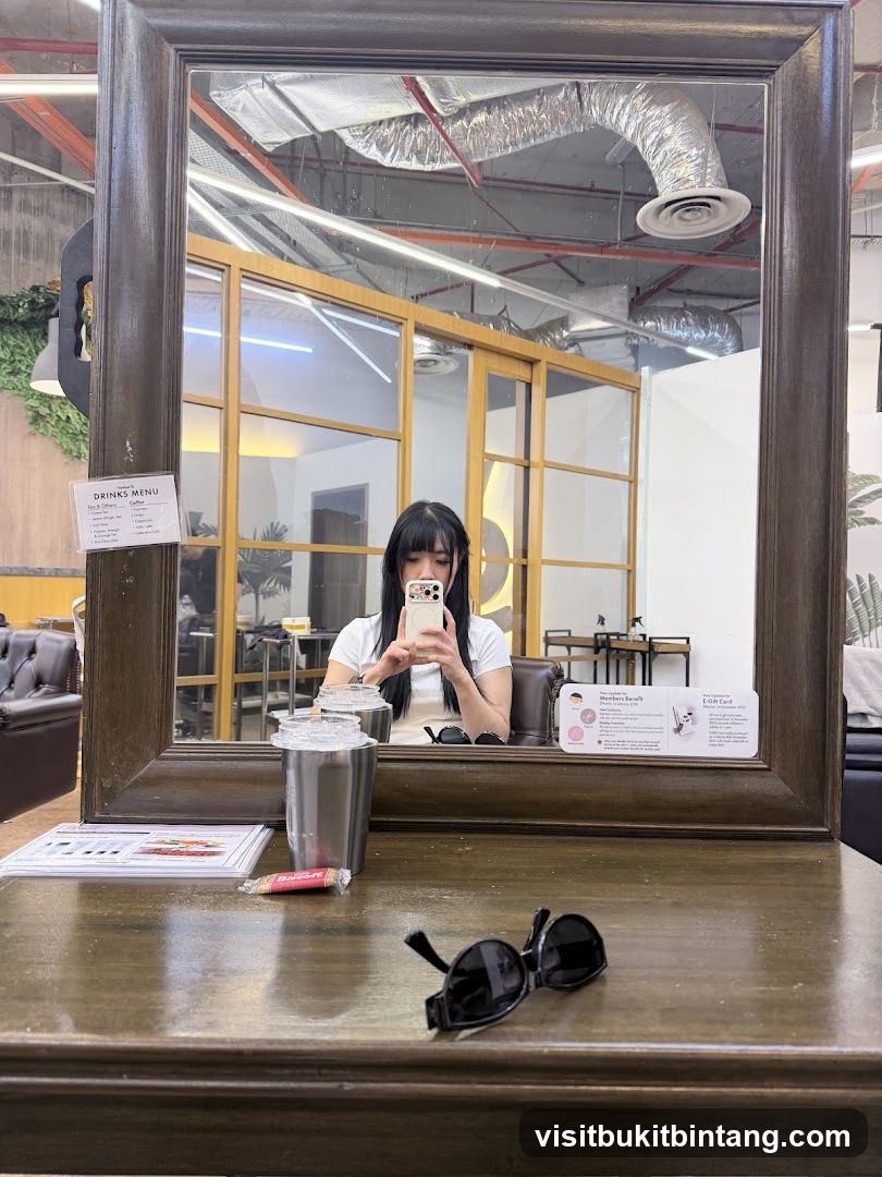 Woman taking a selfie in a mirror