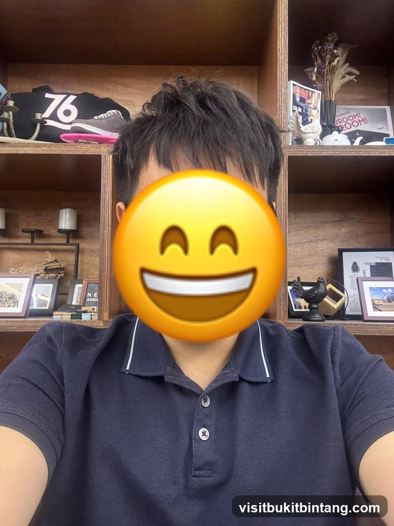 Man in a Polo Shirt with Shelves Behind