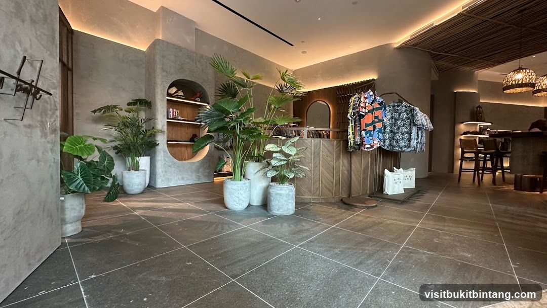 Modern Retail Interior with Plants and Apparel