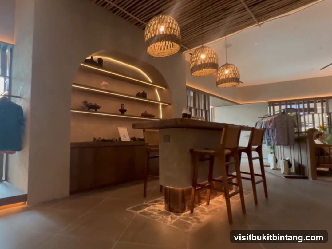 Interior of a store with a bar and shelves