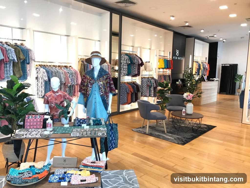 Clothing store interior with mannequins and apparel