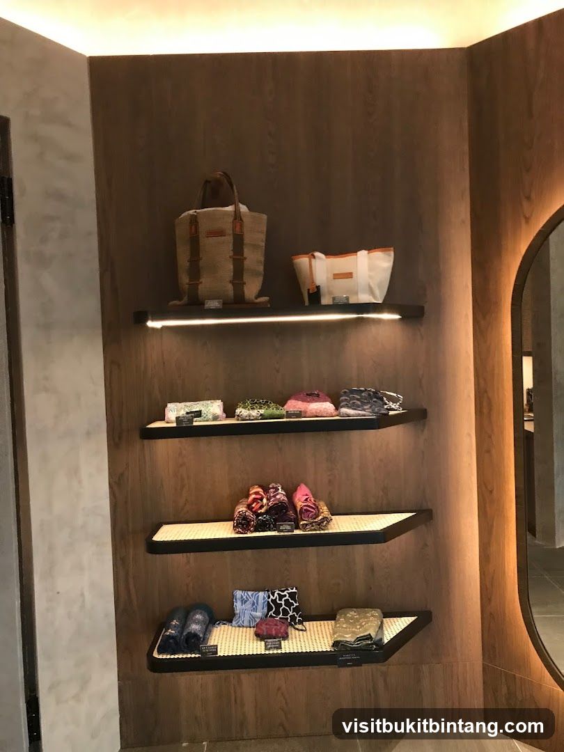 Display Shelves with Bags and Accessories