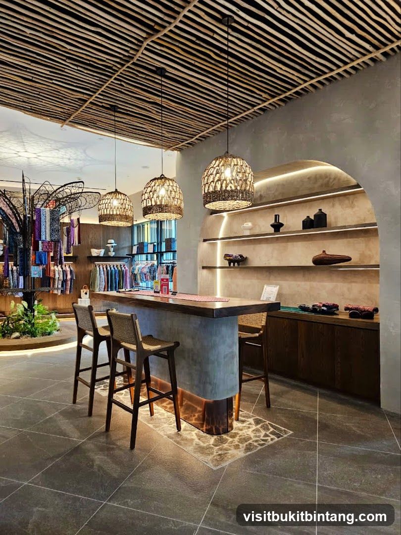 Store Interior with Display Counter and Shelving