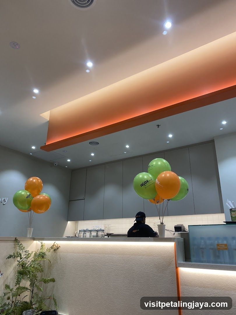 Interior of a modern cafe or juice bar