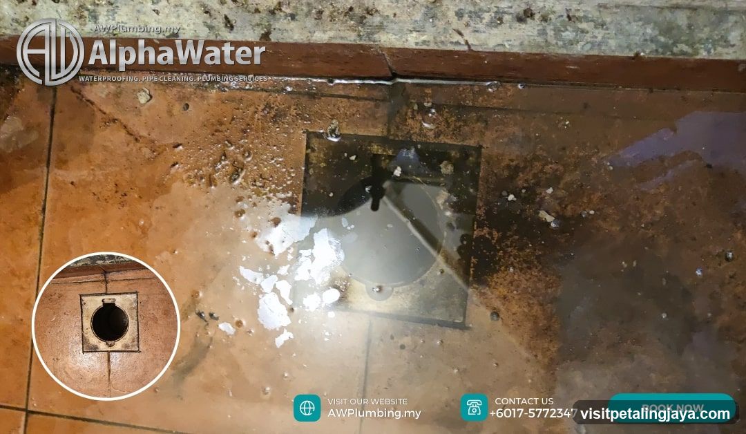 Floor Drain Inspection with Water Accumulation