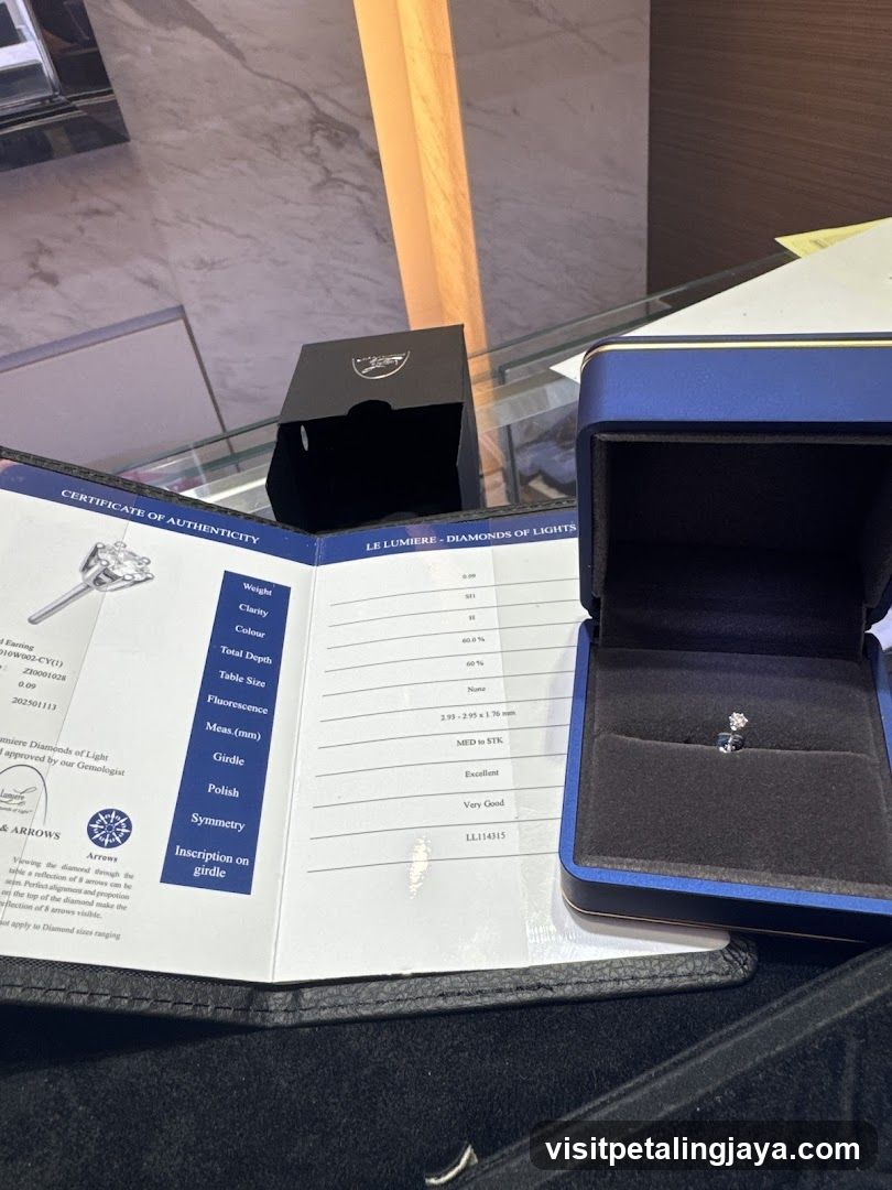 Jewelry Display with Certificate