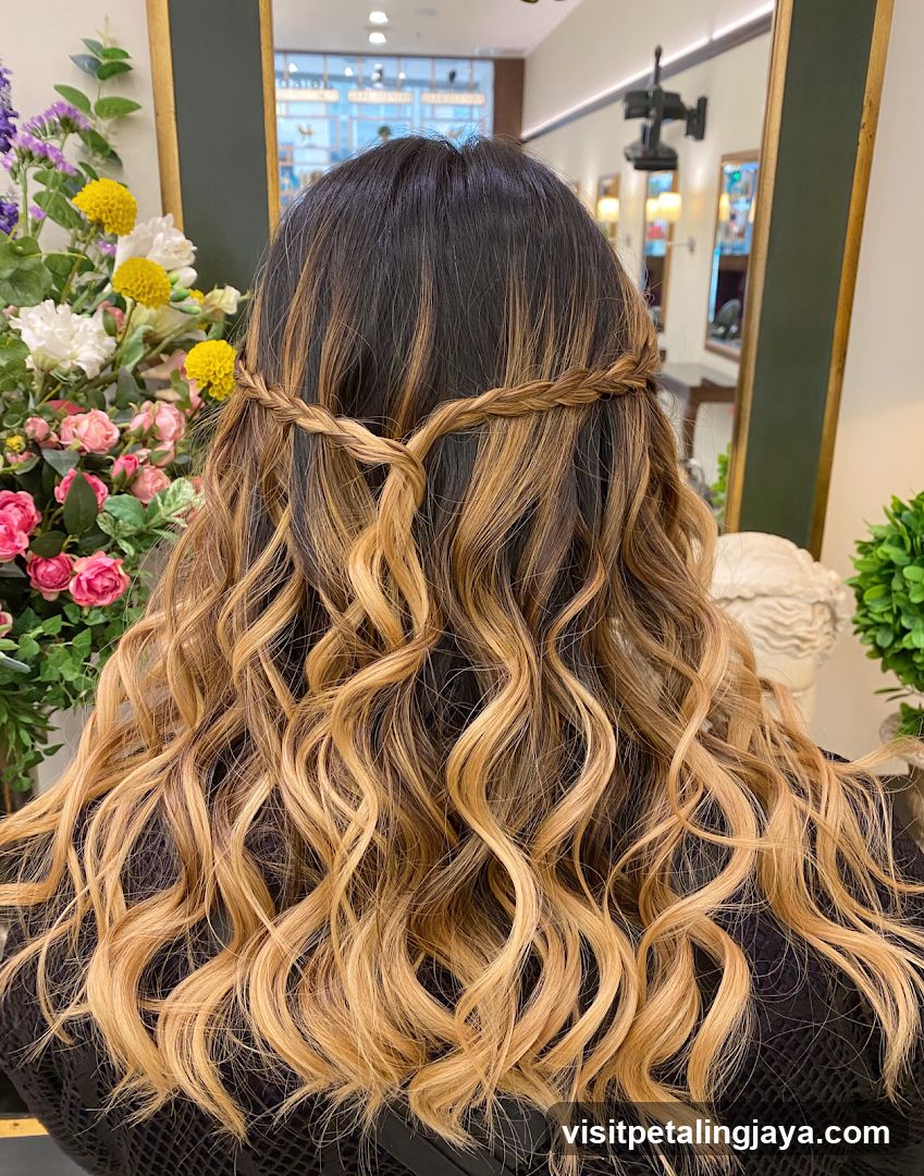 Hair Salon Interior with Braided Crown Style