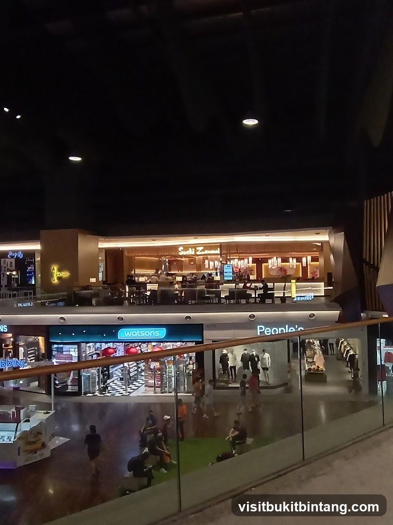 Mall Interior with Shops and Dining Area
