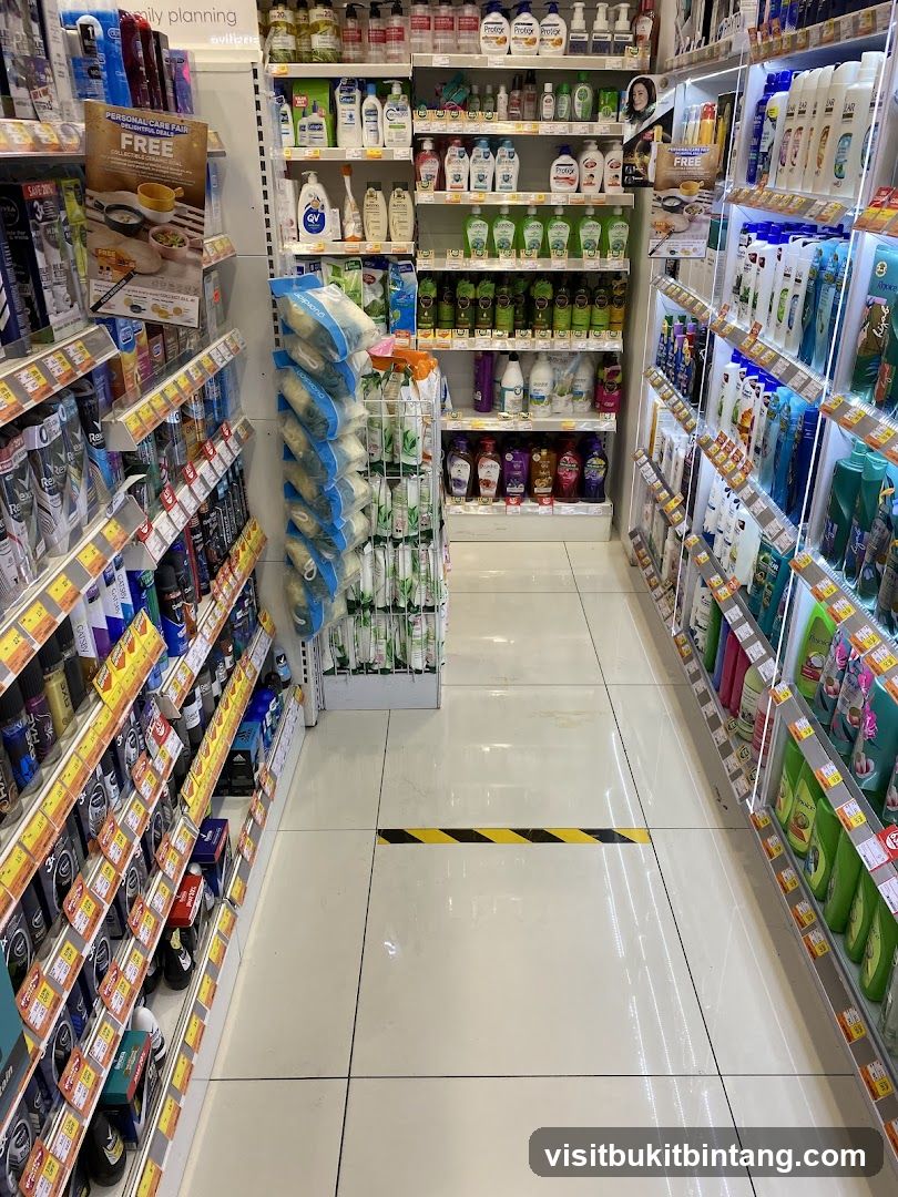 Aisle in a store with personal care products