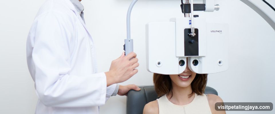 Eye Examination with Visuphor Device
