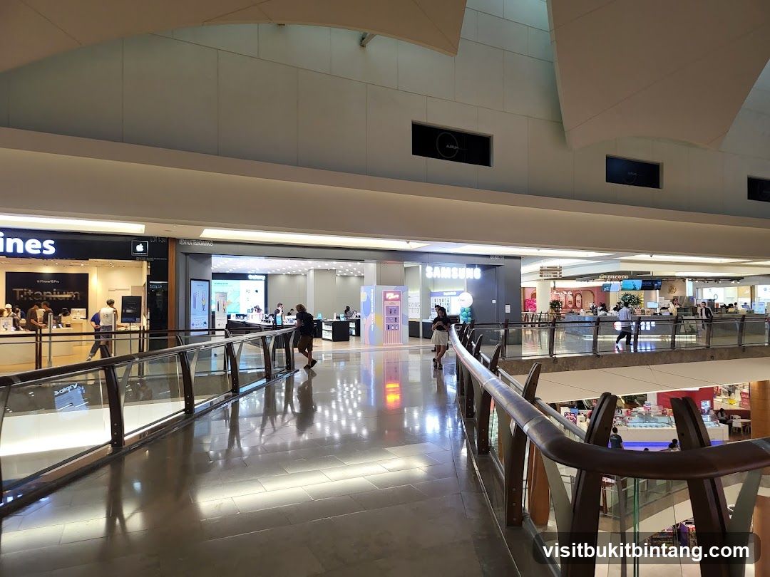 Mall interior with storefronts