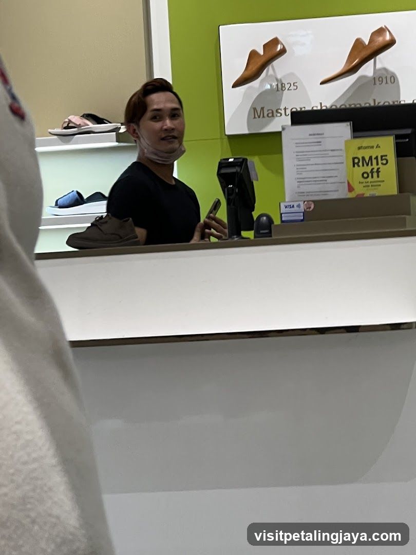 Shoe Store Interior with Staff