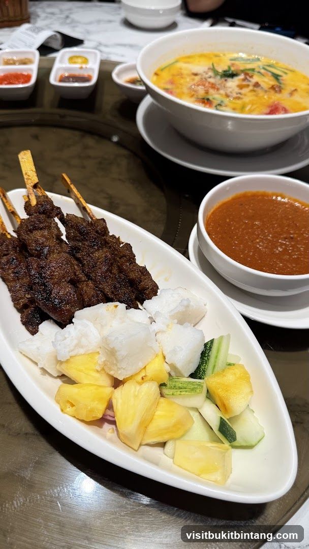 Satay Platter with Soup and Condiments