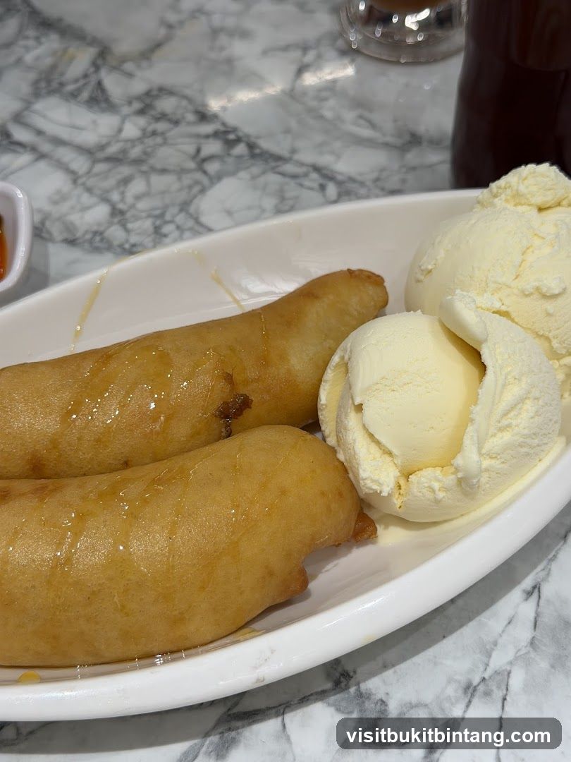 Fried Bananas with Ice Cream