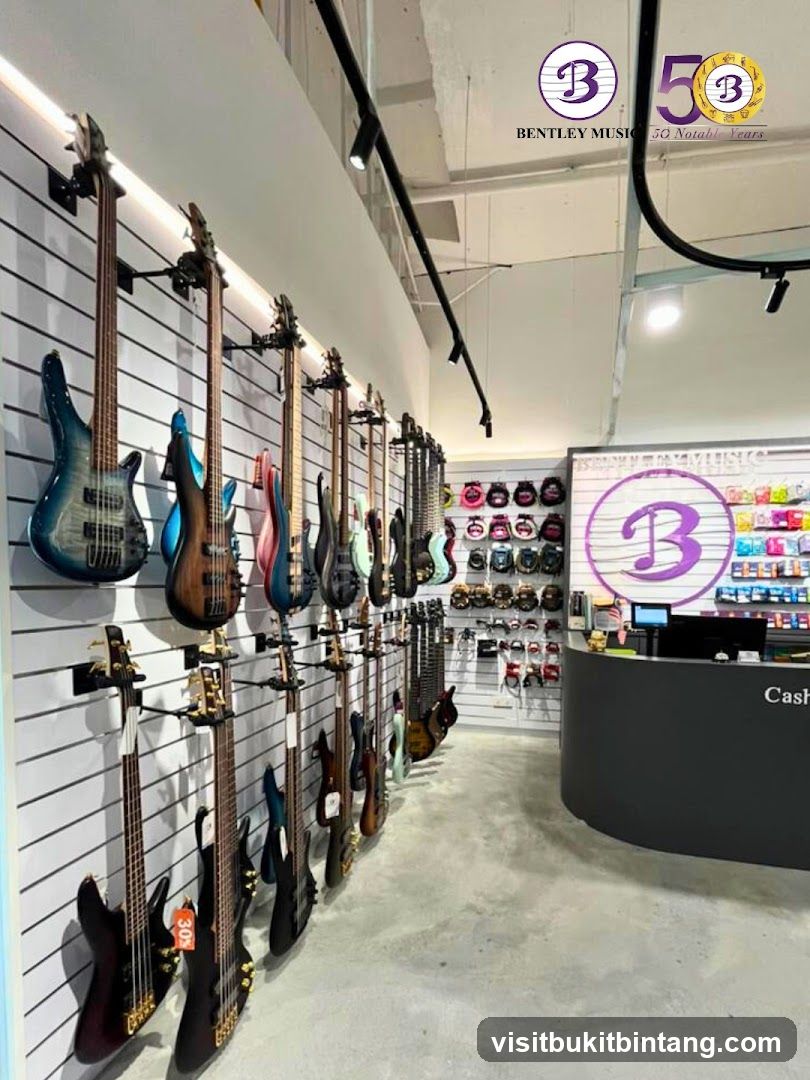 Guitars on Display in a Music Store