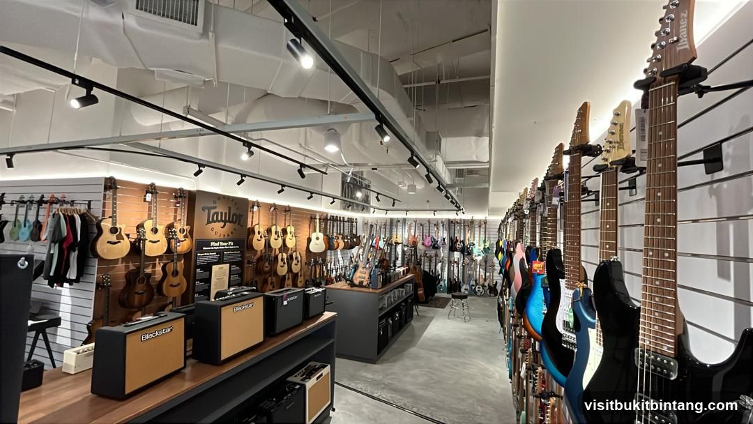 Guitars and Amplifiers in a Music Store