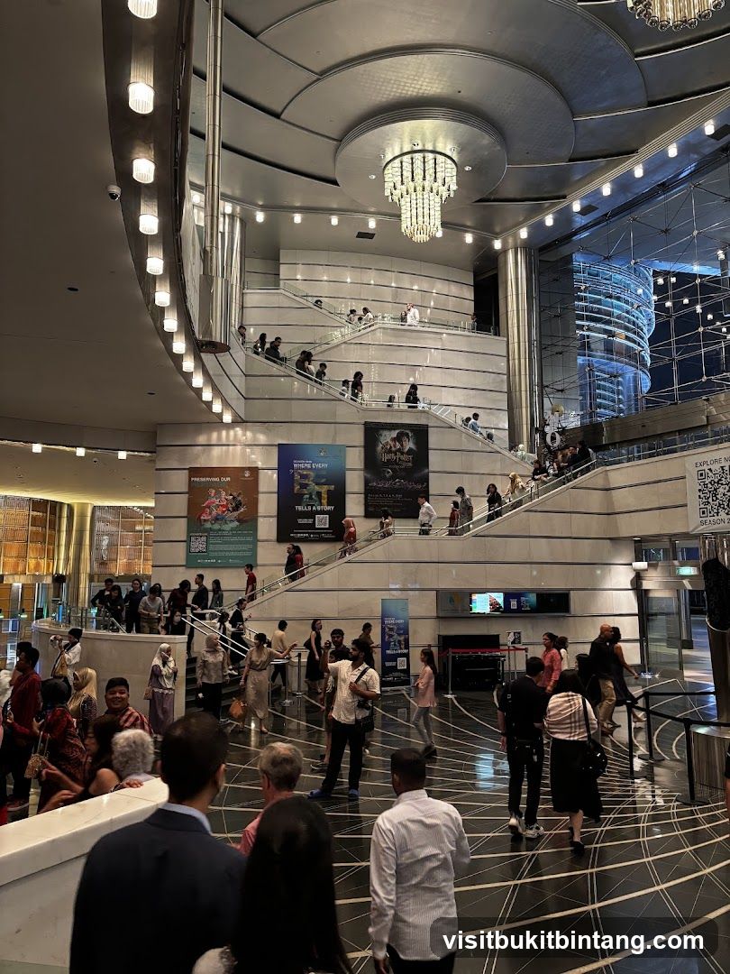 Grand Interior with People and Posters