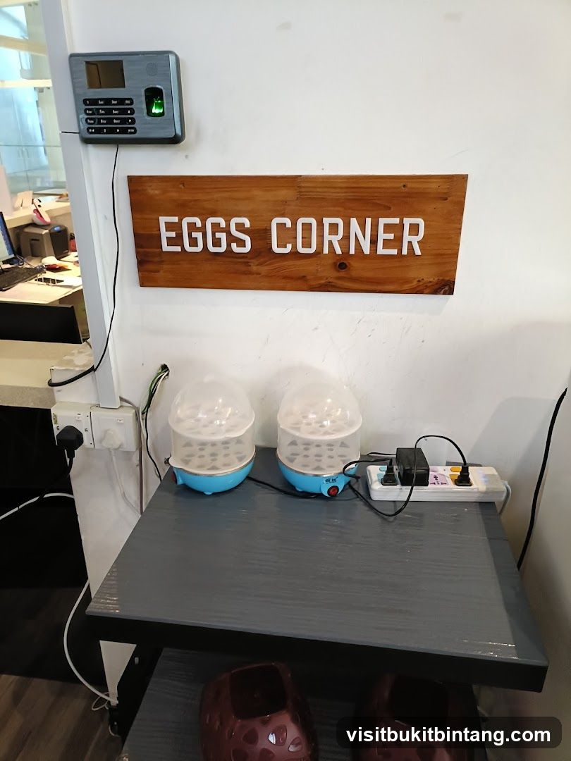 Eggs Corner Sign and Egg Boilers