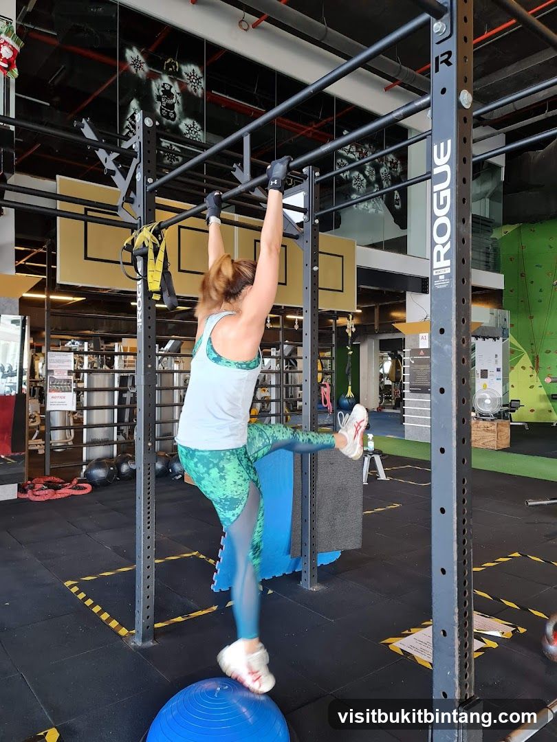 Woman exercising in a gym