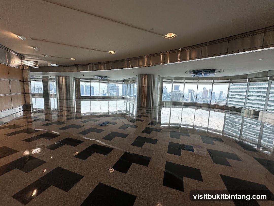 Interior of a high-rise building with a panoramic view