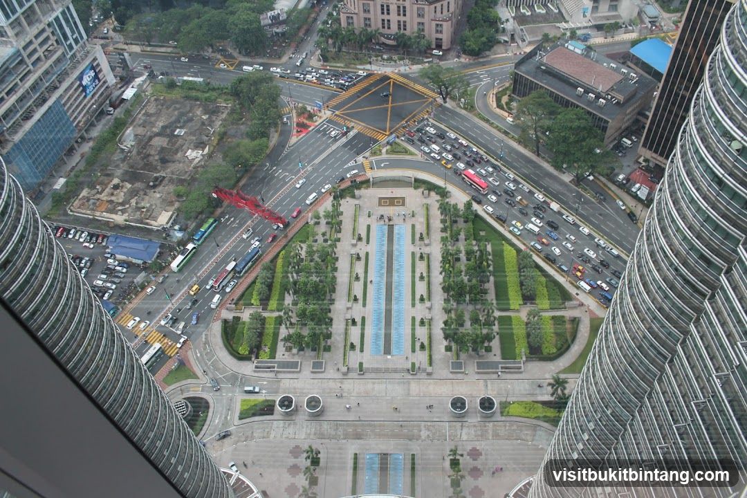 Aerial View of City Intersection and Park