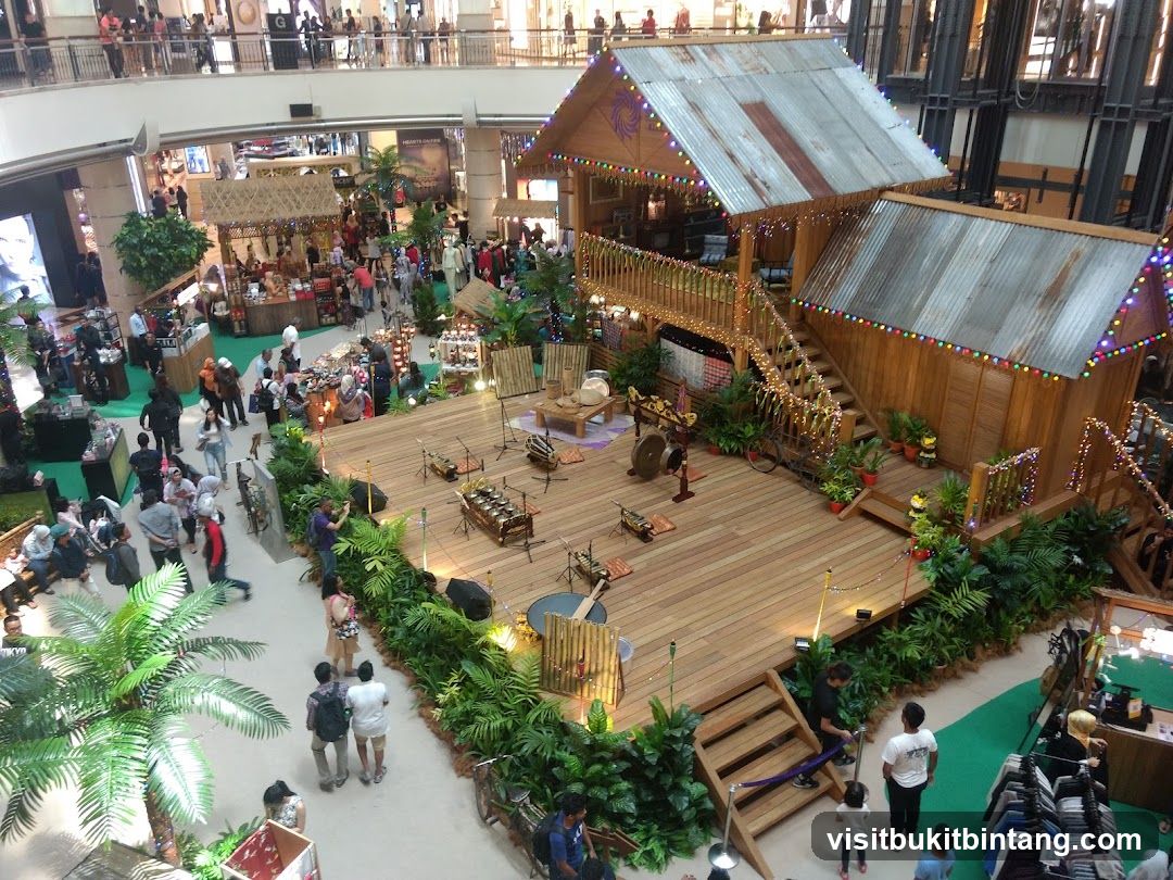 Indoor Market with Traditional Stalls and Stage