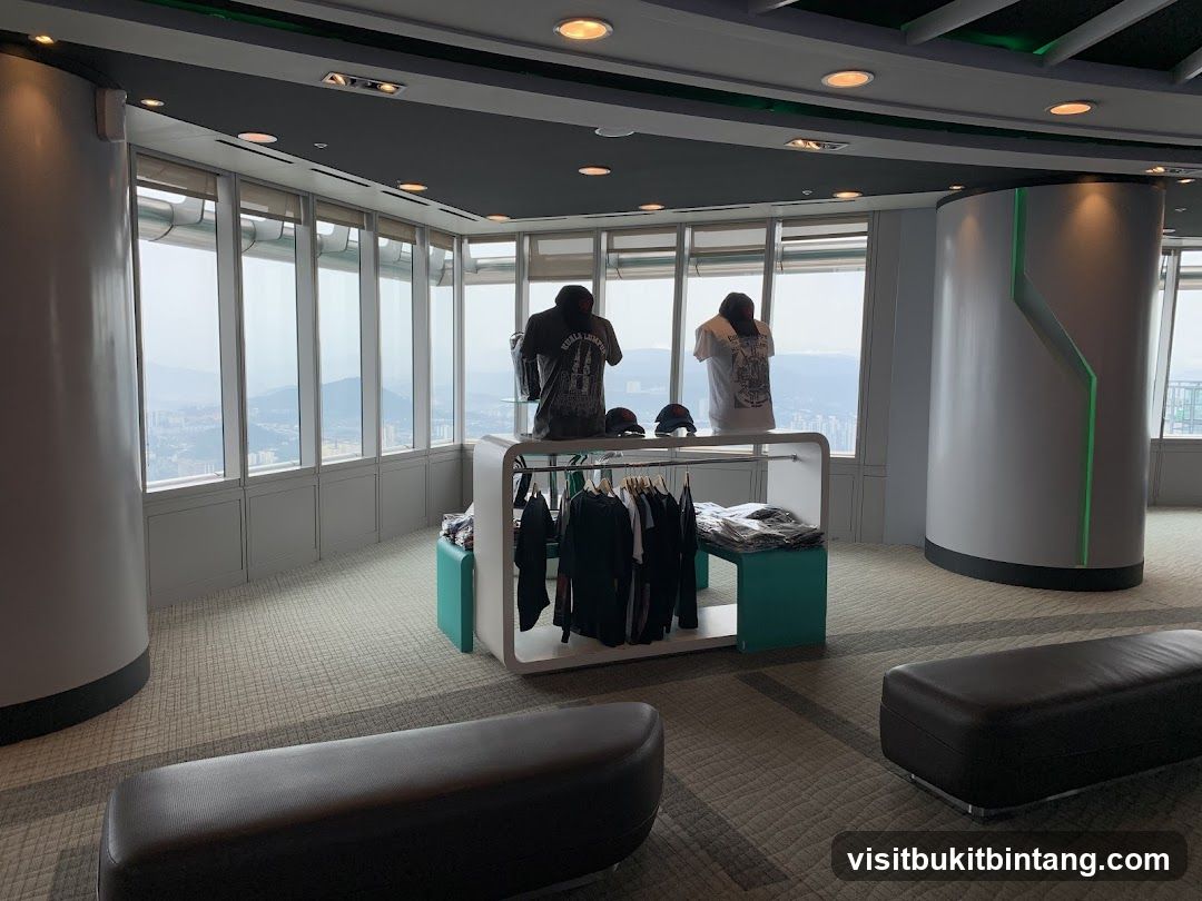 Clothing display with city view