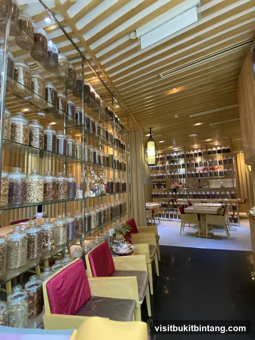 Interior of a shop with shelves of jars
